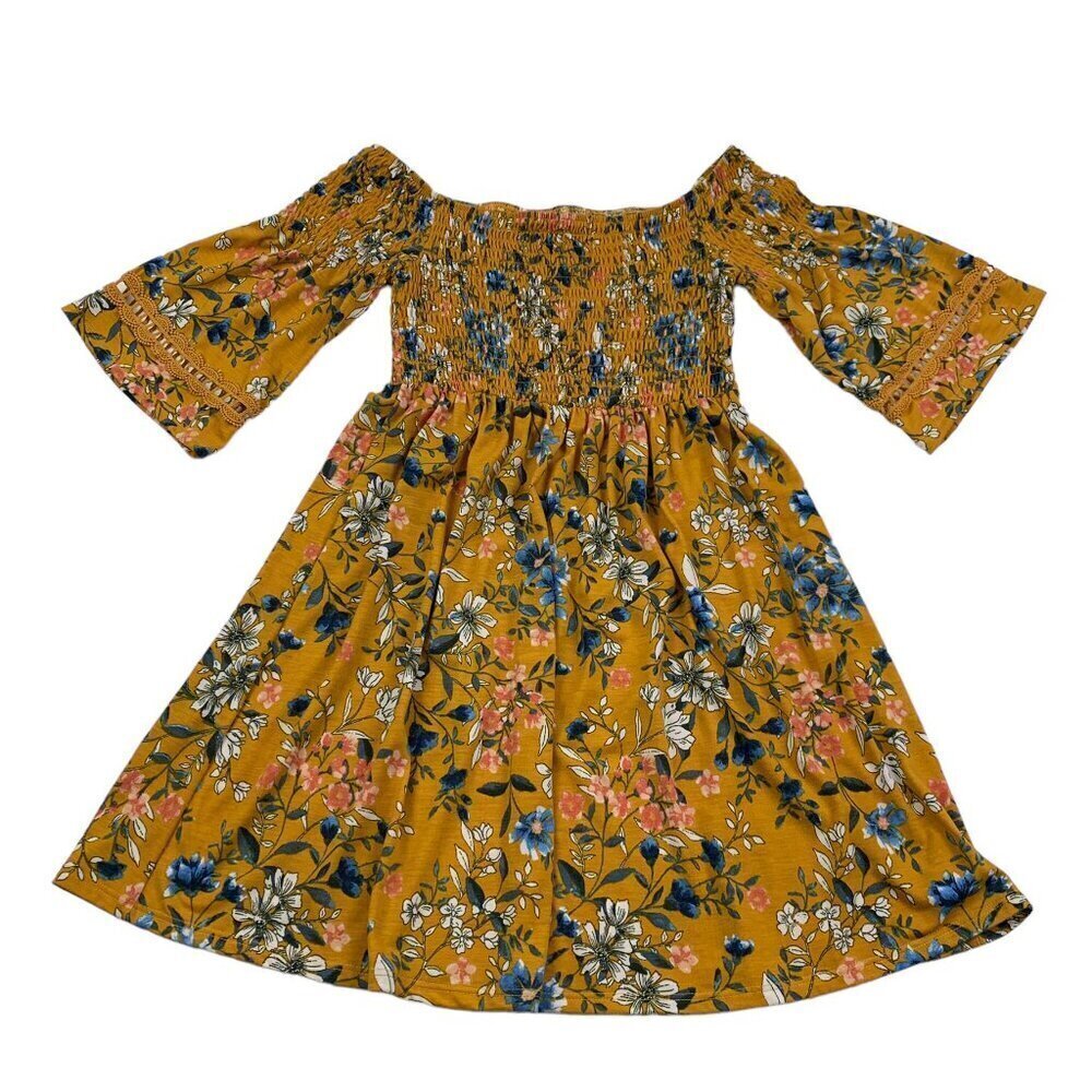 Xhilaration Romantic On/Off Shoulder Floral Babydoll Dress Women's Size Medium